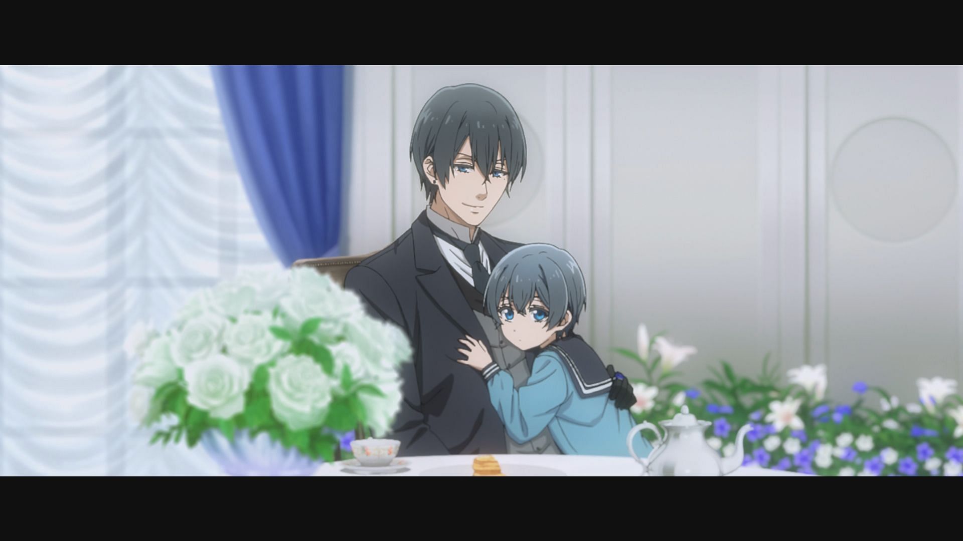 Vincent with a young Ciel in the flashback (Image via CloverWorks)